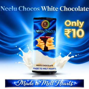 Neelu Chocos white chocolate 10 Rs bar with creamy flavor and attractive packaging.