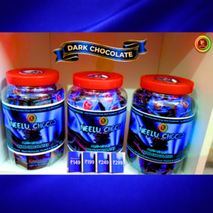 Premium dark chocolate box by Neelu Chocos with rich cocoa chocolates and elegant packaging.